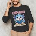 Readsolotl Kawaii Axolotl Book Lover Reading Unisex Long Sleeve T-Shirt