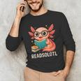 Readsolotl Kawaii Axolotl Reading Book Lover Unisex Long Sleeve T-Shirt Readsolotl Kawaii Axolotl Reading Book Lover Unisex Long Sleeve T-Shirt
