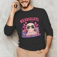 Readsolotl Pink Kawaii Axolotl Book Lover Reading Unisex Long Sleeve T-Shirt Readsolotl Pink Kawaii Axolotl Book Lover Reading Unisex Long Sleeve T-Shirt
