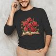 Red Roses Flowers Book Floral Unisex Long Sleeve T-Shirt Red Roses Flowers Book Floral Unisex Long Sleeve T-Shirt