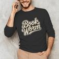 Retro Book Worm Reading For Book Lovers Unisex Long Sleeve T-Shirt