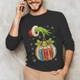 Retro Christmas Ornament Book Christmas Teacher Librarian Unisex Long Sleeve T-Shirt