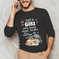 Retro Just A Girl Who Love Dogs Books And Coffee Bookworm Unisex Long Sleeve T-Shirt Retro Just A Girl Who Love Dogs Books And Coffee Bookworm Unisex Long Sleeve T-Shirt