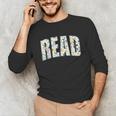 Retro Read Floral Reading Bookworm Librarian Book Lover Unisex Long Sleeve T-Shirt