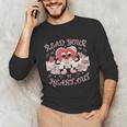 Retro Read Your Heart Out Valentine’s Day Teacher Book Lover Unisex Long Sleeve T-Shirt