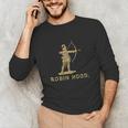 Robin Hood The Archer Book Cover Illustration In Gold Unisex Long Sleeve T-Shirt Robin Hood The Archer Book Cover Illustration In Gold Unisex Long Sleeve T-Shirt