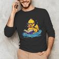 Rubber Duck Reading Book Swim Rubber Duckling Rubber Duckie Unisex Long Sleeve T-Shirt
