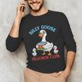 Silly Goose With Books Teacher Club School Educator Unisex Long Sleeve T-Shirt Silly Goose With Books Teacher Club School Educator Unisex Long Sleeve T-Shirt