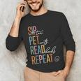 Sip Tea Pet Cats Read Books Repeat Book Cat Lover Unisex Long Sleeve T-Shirt Sip Tea Pet Cats Read Books Repeat Book Cat Lover Unisex Long Sleeve T-Shirt