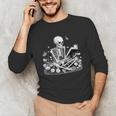 Skeleton Reading Book Floral Dark For Book Lovers Unisex Long Sleeve T-Shirt Skeleton Reading Book Floral Dark For Book Lovers Unisex Long Sleeve T-Shirt