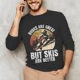 Skier BOOKS ARE GREAT BUT SKIS ARE BETTER Vintage Unisex Long Sleeve T-Shirt