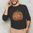 Smart Book Pumpkin Retro Fall Teacher Reading Halloween Unisex Long Sleeve T-Shirt