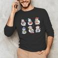 Snowman Reading Book Santa Christmas Bookish Teacher Unisex Long Sleeve T-Shirt