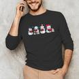 Snowman Reading Books Teacher Librarian Bookworm Christmas Unisex Long Sleeve T-Shirt