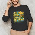 Softball Just A Girl Comic Book Style Graphic For Teens Unisex Long Sleeve T-Shirt Softball Just A Girl Comic Book Style Graphic For Teens Unisex Long Sleeve T-Shirt