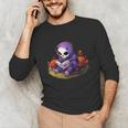Spooky Grim Reaper Reading A Book Cute Creepy Halloween Unisex Long Sleeve T-Shirt Spooky Grim Reaper Reading A Book Cute Creepy Halloween Unisex Long Sleeve T-Shirt