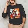 Squirrel Reading Comic Book On Autumn Branch Glasses Leaves Unisex Long Sleeve T-Shirt Squirrel Reading Comic Book On Autumn Branch Glasses Leaves Unisex Long Sleeve T-Shirt