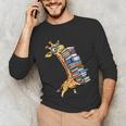 Teacher Shirt Giraffe Holding Books Bookworm Librarian Unisex Long Sleeve T-Shirt Teacher Shirt Giraffe Holding Books Bookworm Librarian Unisex Long Sleeve T-Shirt
