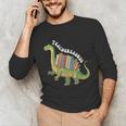 Teachersaurus Dinosaur Teachers Dino Reading Book Librarian Unisex Long Sleeve T-Shirt