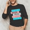 Threadless Grey Sky Chai Trans Book Pride Graphic Unisex Long Sleeve T-Shirt