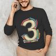 Toddler 3rd Birthday Books Themed 3 Year Old Boys Kids Girls Unisex Long Sleeve T-Shirt