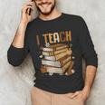 History Month I Teach Melanin Book Black Teacher Unisex Long Sleeve T-Shirt