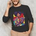 History Woman Reading Book Geometric Girl Educated Unisex Long Sleeve T-Shirt