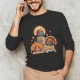 Turkey Read Books Reading Fall Thanksgiving Teacher Unisex Long Sleeve T-Shirt