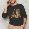 Turkey Reading Books Fall Librarian Book Lover Teacher Kids Unisex Long Sleeve T-Shirt