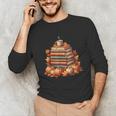 Vintage Autumn Books Pumpkin Coffee Book Lover Reading Unisex Long Sleeve T-Shirt