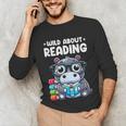 Wild About Reading Book Lover Hippo Unisex Long Sleeve T-Shirt
