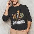 Wild About Reading Books Animal Theme Bookworm Library Day Unisex Long Sleeve T-Shirt Wild About Reading Books Animal Theme Bookworm Library Day Unisex Long Sleeve T-Shirt