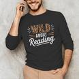 Wild About Reading Books Reader Lover Bookworm Leopard Print Unisex Long Sleeve T-Shirt