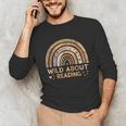 Wild About Reading Books Reader Lover Bookworm Librarian Unisex Long Sleeve T-Shirt