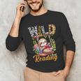 Wild About Reading Books Reader Lover Funny Teacher Animals For Men Women Kids Unisex Long Sleeve T-Shirt