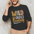 Wild About Reading Lover Bookworm Library Teacher Zoo Animal Unisex Long Sleeve T-Shirt