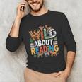 Wild About Reading Zoo Animals Books Reader Lover Unisex Long Sleeve T-Shirt Wild About Reading Zoo Animals Books Reader Lover Unisex Long Sleeve T-Shirt