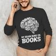 Women's My Brain Runs On Books Reading Bookworm Men Women Unisex Long Sleeve T-Shirt