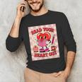 Women's Read Your Heart Out Groovy Bookish Valentine Day Women Girls Unisex Long Sleeve T-Shirt