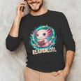 Women's Readsolotl Kawaii Axolotl Reading Book Lover Unisex Long Sleeve T-Shirt Women's Readsolotl Kawaii Axolotl Reading Book Lover Unisex Long Sleeve T-Shirt