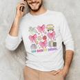 100 Days Of School Coquette Bow School Bus Pencil Books Unisex Long Sleeve T-Shirt