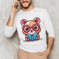 Adorable Book Lover Quokka With Reading Glasses Cute Unisex Long Sleeve T-Shirt
