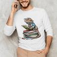 Bearded Dragon Reading Books Matching Bookworm Librarian Unisex Long Sleeve T-Shirt