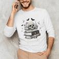 Boo Skeleton Skull Books Halloween Women School Teacher Kid Premium Unisex Long Sleeve T-Shirt