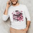 All Booked For Valentine's Teacher Coquette Bow Coffee Book Unisex Long Sleeve T-Shirt All Booked For Valentine's Teacher Coquette Bow Coffee Book Unisex Long Sleeve T-Shirt