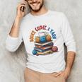 “Books Coffee & Yarn Enthusiast Cozy Reader Unisex Long Sleeve T-Shirt