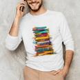 Books Painting Colorful Art Abstract Graphic Books Unisex Long Sleeve T-Shirt Books Painting Colorful Art Abstract Graphic Books Unisex Long Sleeve T-Shirt