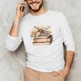 Booktrovert Vintage Wildflowers Books For Book Lovers Unisex Long Sleeve T-Shirt