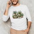 Botanical Garden Plants With Books Unisex Long Sleeve T-Shirt Botanical Garden Plants With Books Unisex Long Sleeve T-Shirt