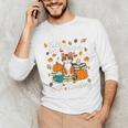 Cat Fall In Love With Reading Book Lover Autumn Unisex Long Sleeve T-Shirt